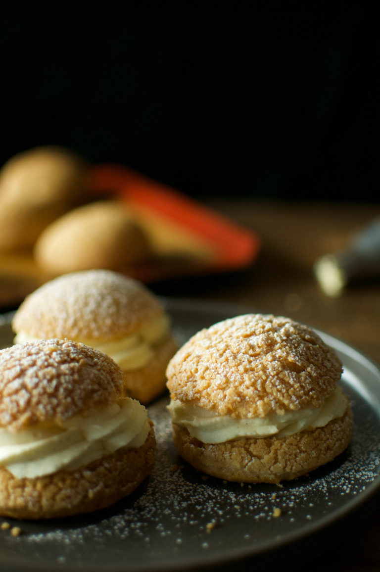 Choux with vanilla cream • A Petits Pois...